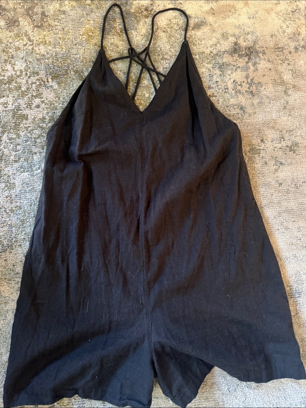 Topshop Black Strappy V-Neck Women's Shorts Romper